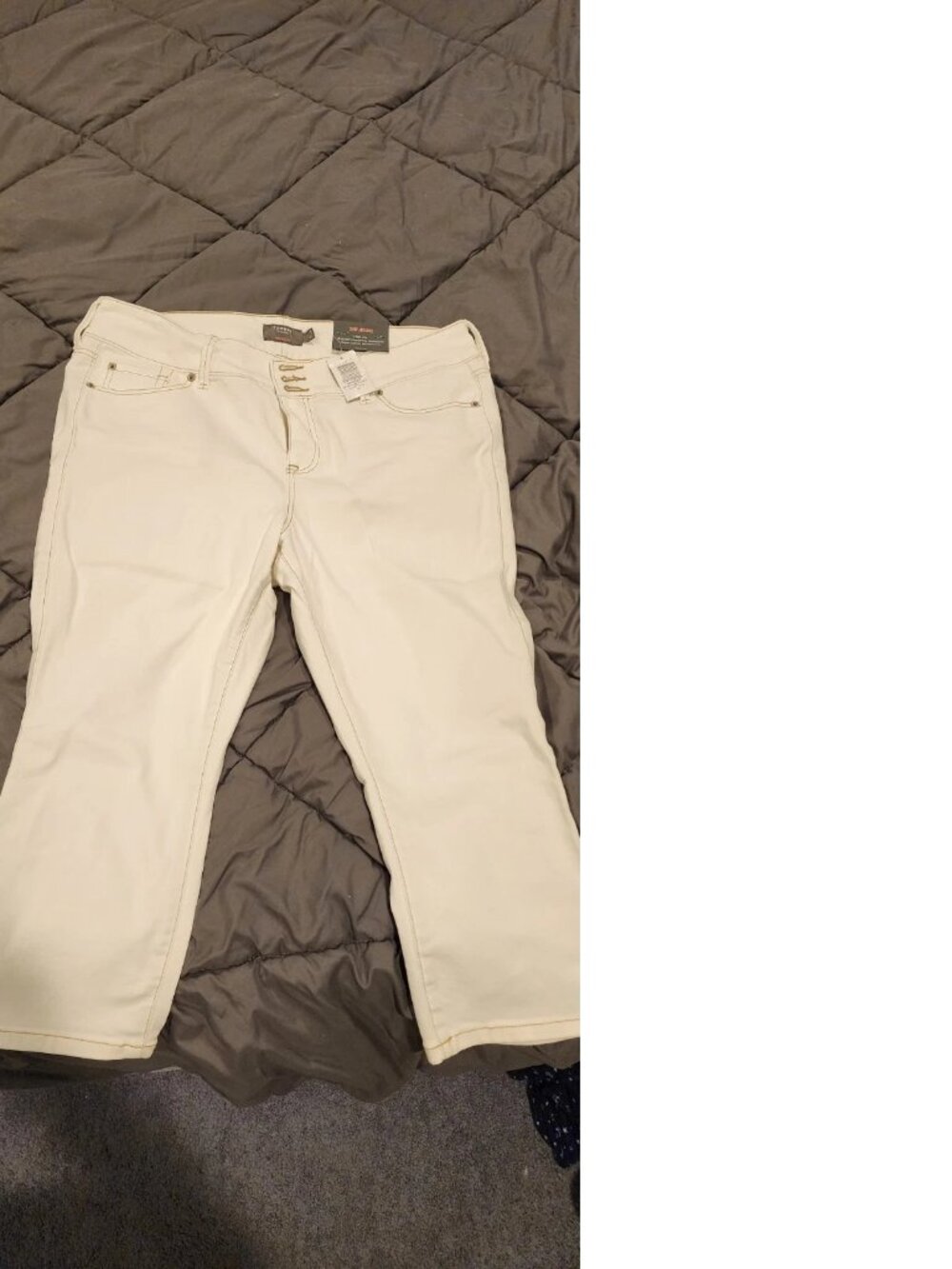 Share Torrid Jegging Jeans Womens Off White Crop High Rise Stretch Denim Size 16